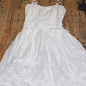 White dress with lace design